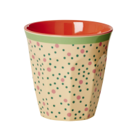 Cream Connecting the Dots Print Melamine Cup Rice DK